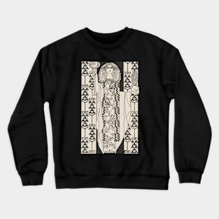 Art Nouveau Lady 3 (black on cream) Crewneck Sweatshirt